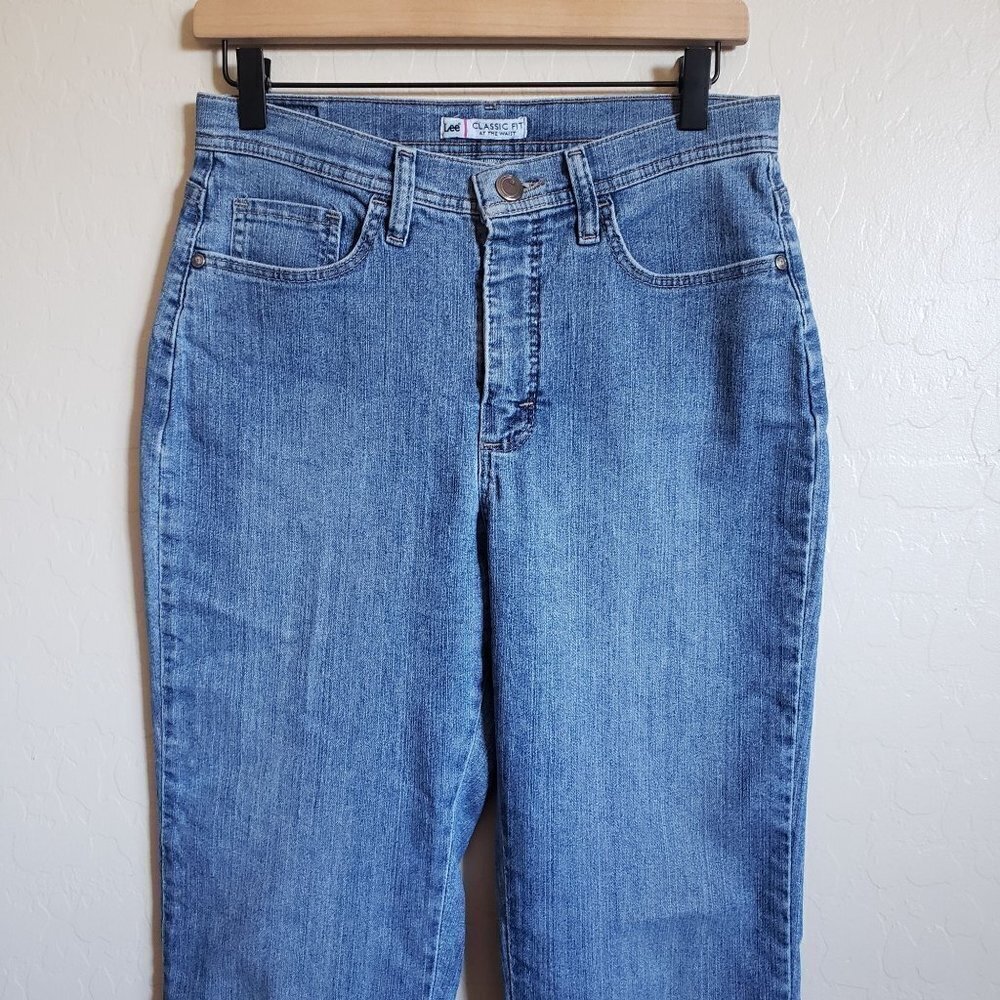 Lee Classic Fit High Rise Mom Jeans Denim Straight Leg Retro 90's Blue Womens 8 - Picture 3 of 8